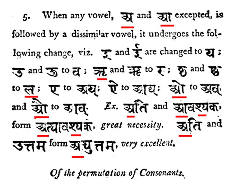 Marathi printed using a Serampore-cast font