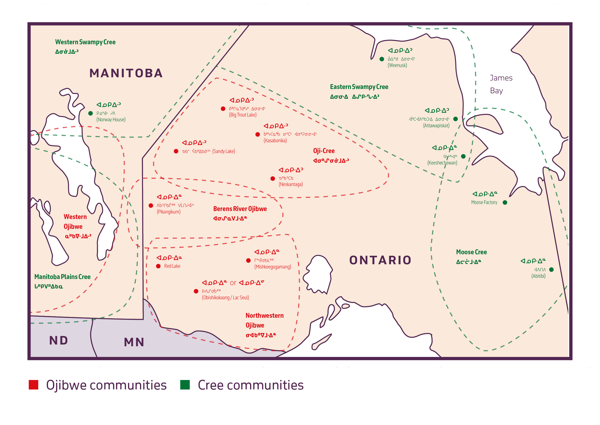 30 ojibway communities map
