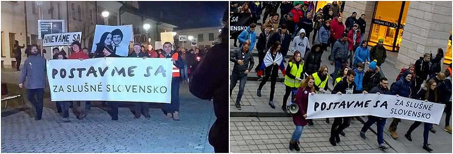 slovakia protests banners