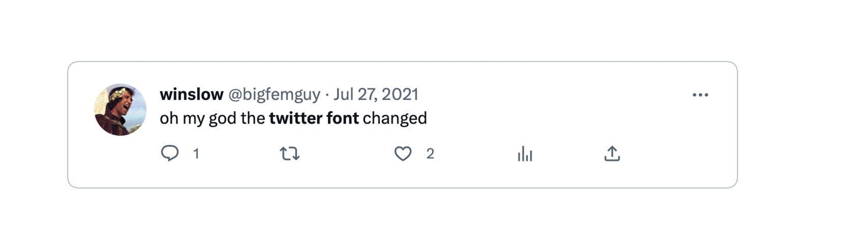 Complaints about the change of font on Twitter