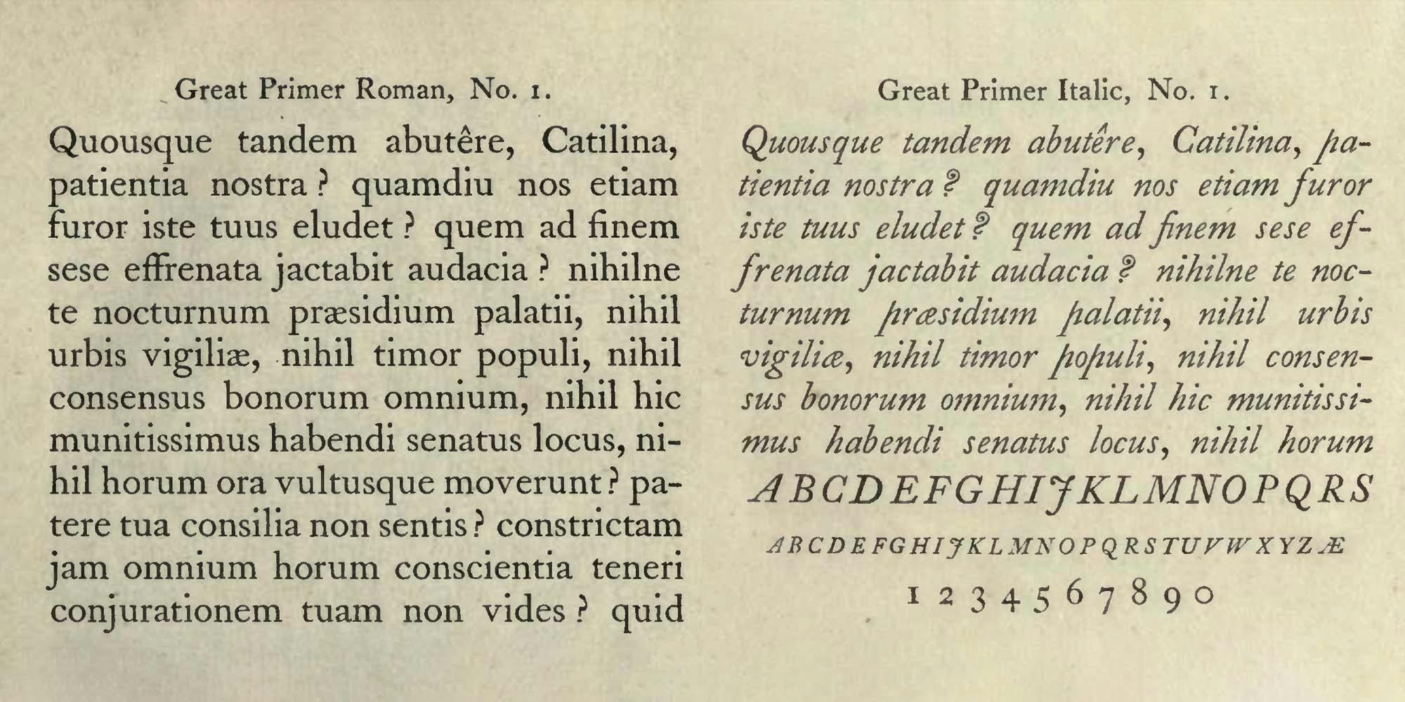 A Specimen of Printing Types, a digital scan of the 1796 book used as the starting point of William